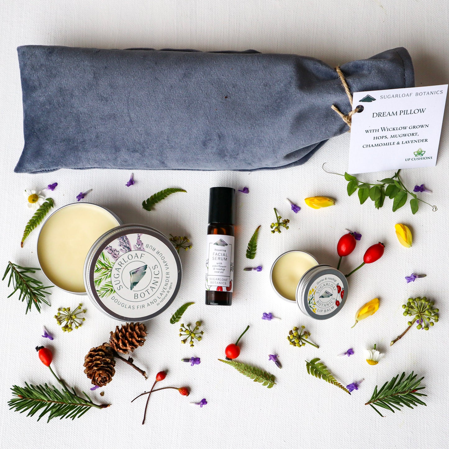 Herbal dream pillow with lavender mugwort and hops