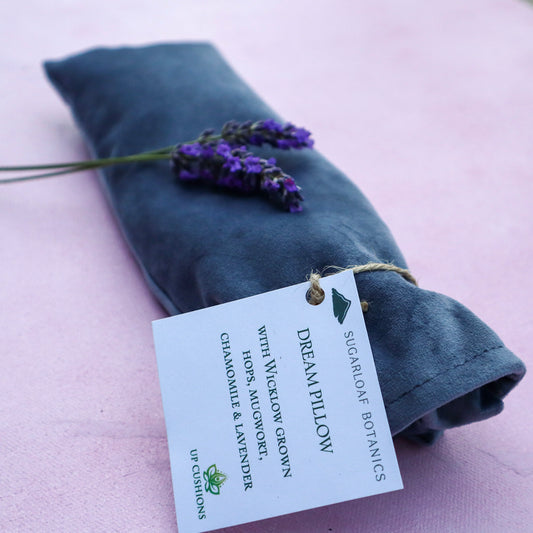 Herbal dream pillow with lavender mugwort and hops