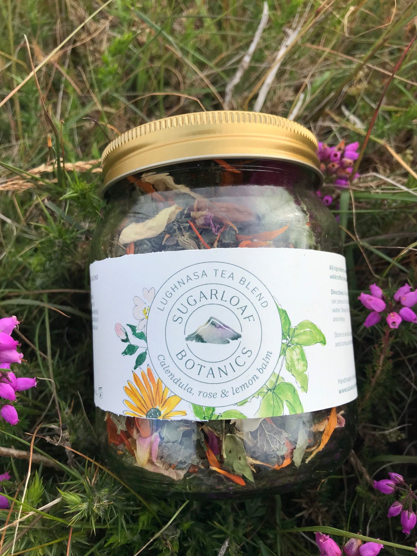 Calendula, rose and lemon balm tea blend