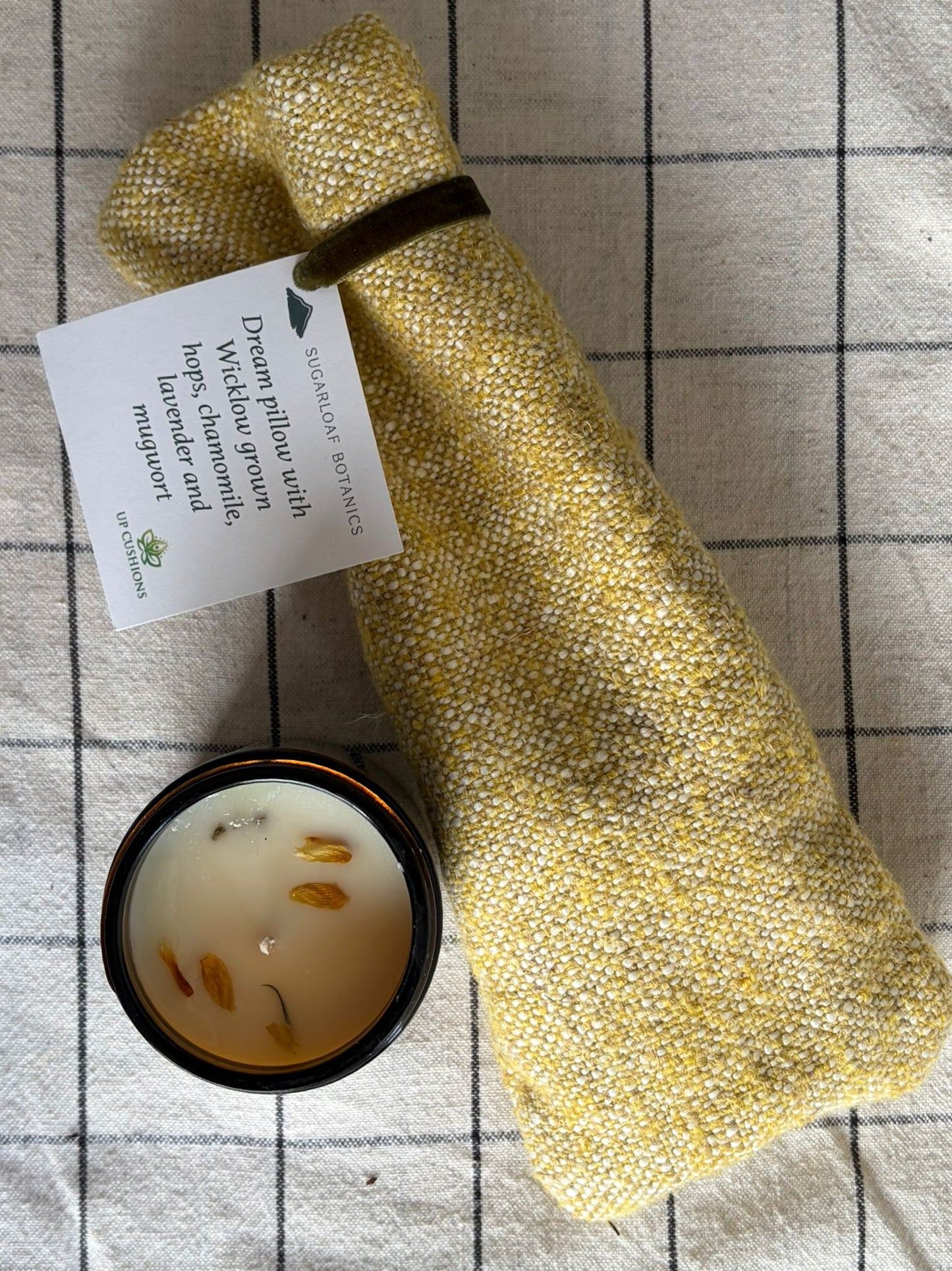 Herbal dream pillow with lavender mugwort and hops