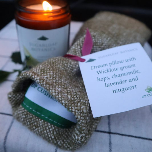 Herbal dream pillow with lavender mugwort and hops