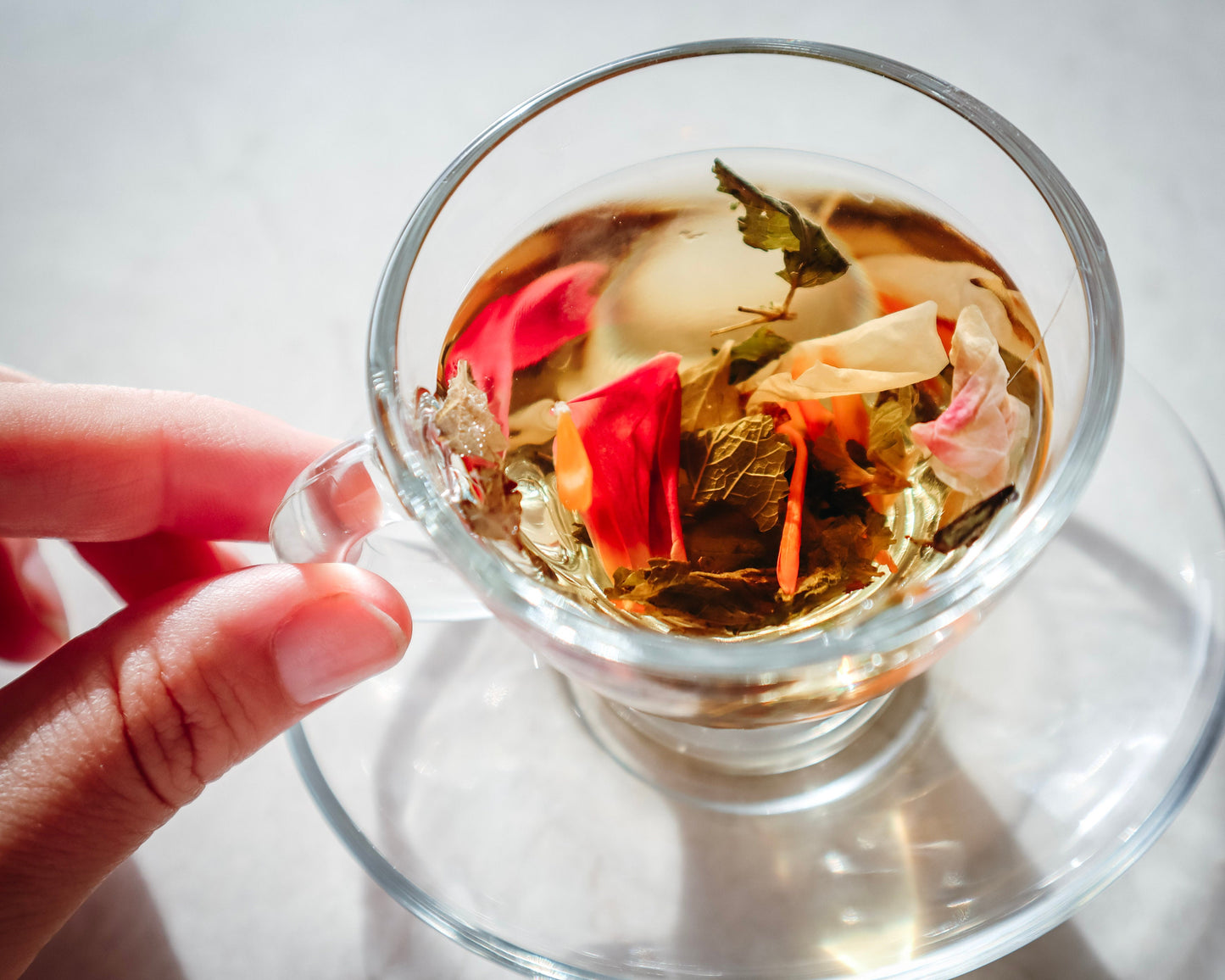 Calendula, rose and lemon balm tea blend